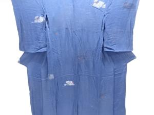 アンティーク　ジョーゼット　御簾に草花模様織り出し漆着物